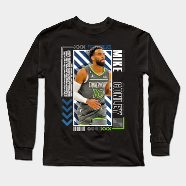 Mike Conley Paper Poster Version 10 Long Sleeve T-Shirt by art.Hamdan